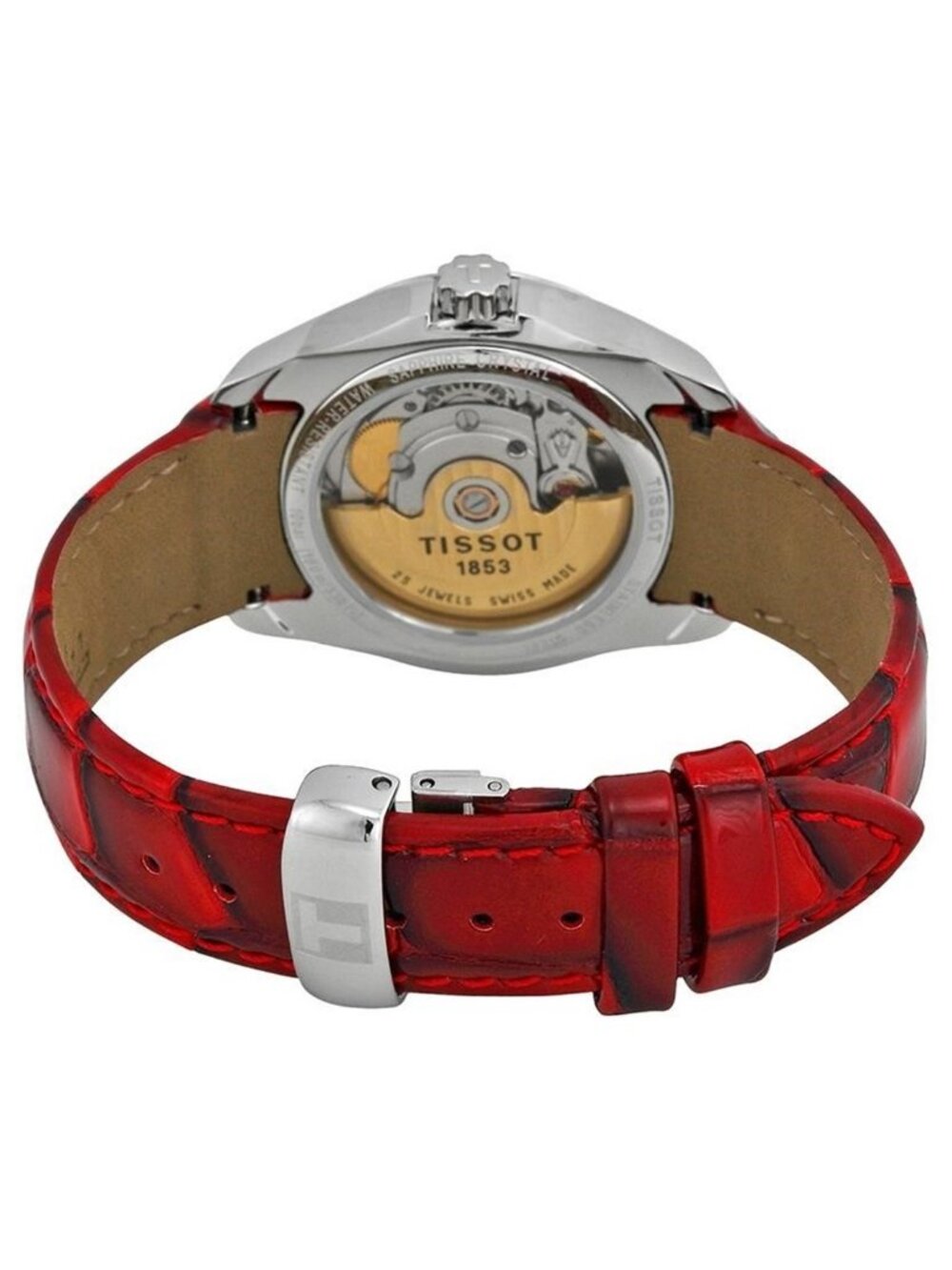 NWT Tissot Couturier White Dial Red Leather Ladies Watch - Picture 3 of 4